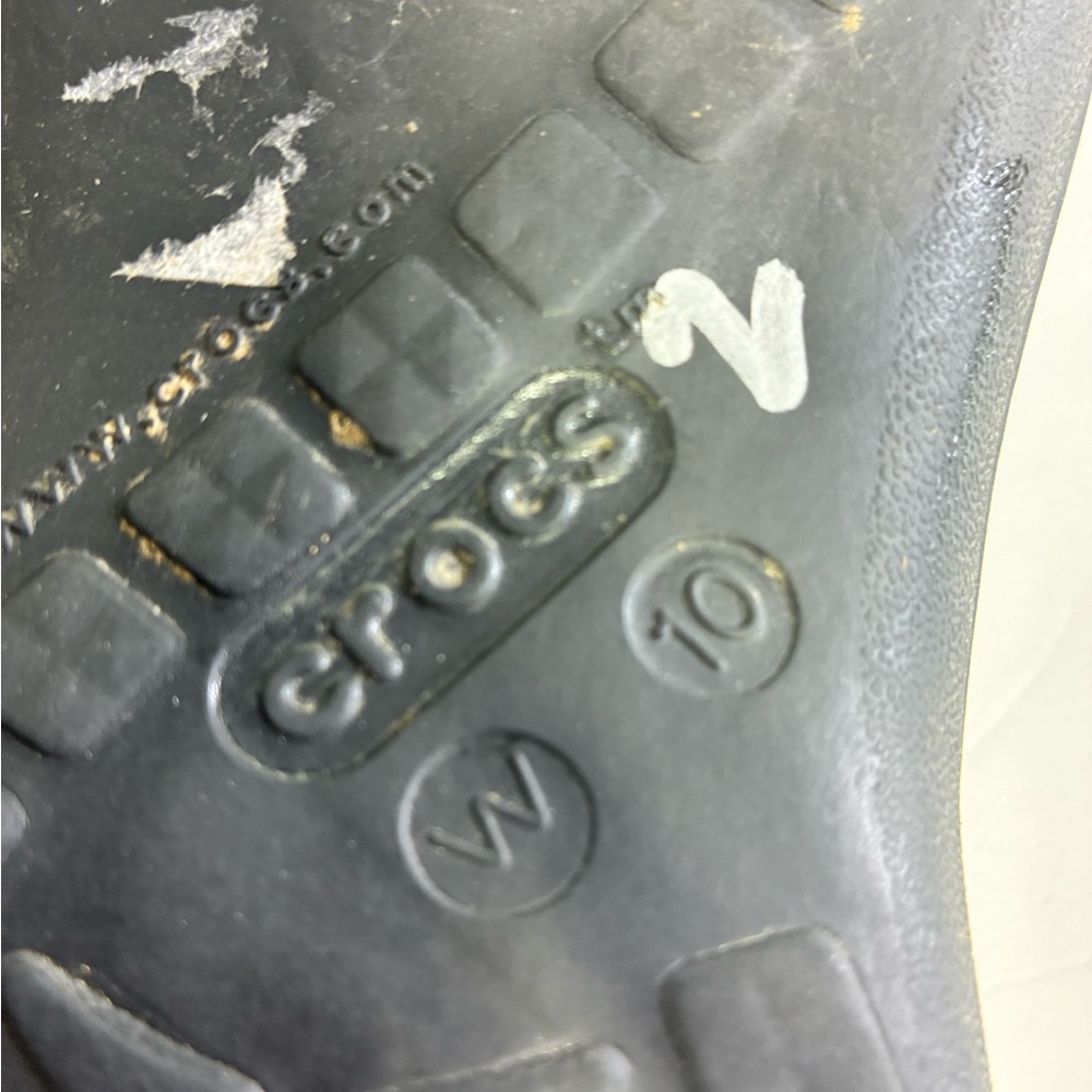 CROCS Black Leather Strap Sandals Comfortable Casual Footwear - Picture 5 of 7